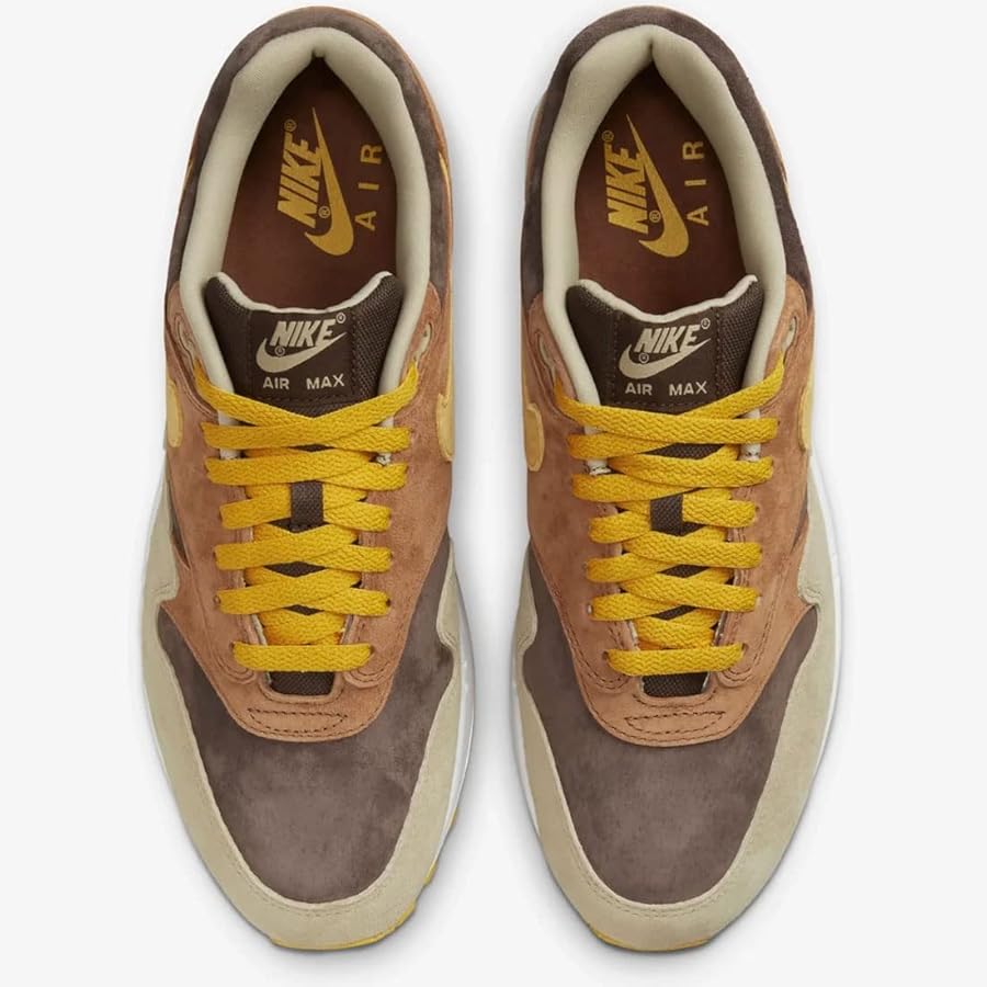 Nike Air Max 1 PRM ブラウン/イエロー スニーカー Amazon | [ナイキ] エア マックス 1 プレミアム AIR MAX 1 PRM